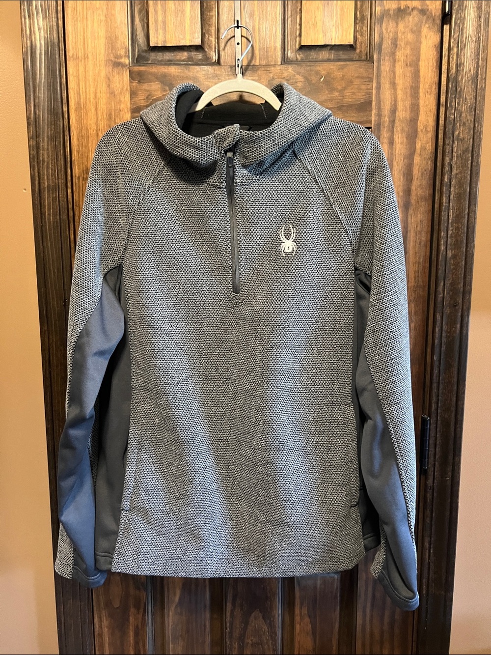 Spyder Heather Gray Half-Zip Hooded Pullover